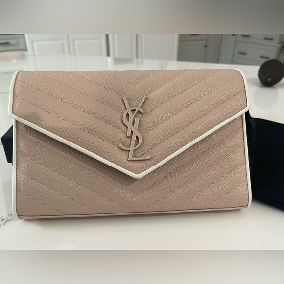 Brand New YSL monogram Mini Bag Rose Color Matelasse with silver metal chain - Picture 1 of 6